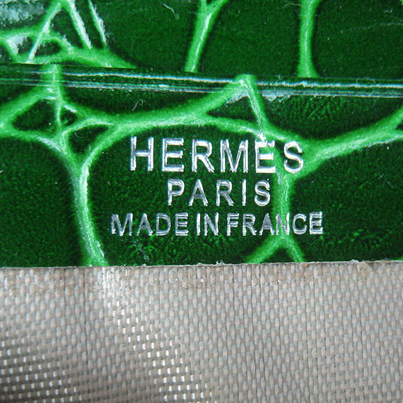 Cheap Replica Hermes Green Crocodile Veins Wallet H006